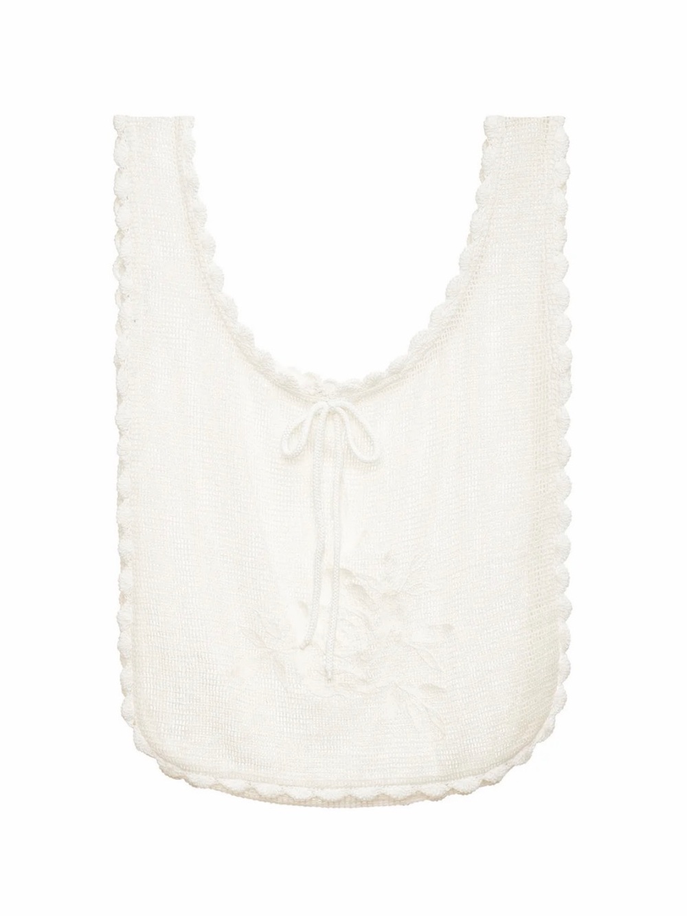 For Love And Lemons Cream Crochet Rose Tote Bag
